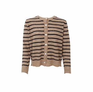 Black Colour - BCDELL striped knit cardigan - Taupe